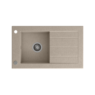 WILL zlewozmywak granitowy 1-komorowy beżowy (77x46x18,5) z zaślepką i odpływem
