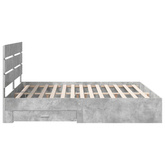 Ramka łóżka Betonowy szary 200 x 200 cm Drewno inżynieryjne