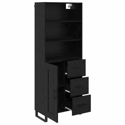 Highboard 2 szt. Czarny Dąb 69,5 x 34 x 180 cm