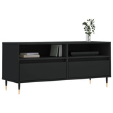 vidaXL Szafka pod TV, czarna, 100x34,5x44,5cm, materiał drewnopochodny