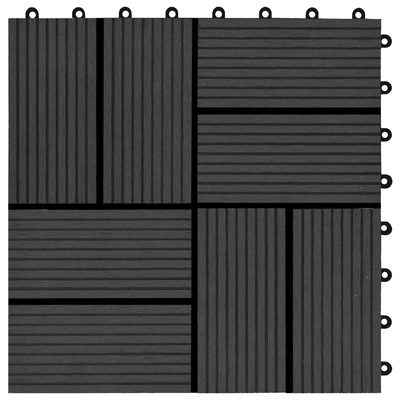 Płytka Tarasowa 11 pcs Czarny 30 x 30 cm