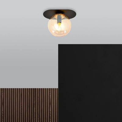 Lampa sufitowa  PLAZA 1 BLACK/MIODOWY