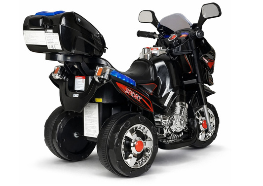 Motor Na Akumulator HC8051 Dla Dzieci Czarny Ścigacz Światła Led Dźwięki