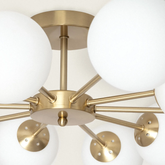 Lampa Sufitowa Wiszaca Złota Żyrandol Szklane kule Abruzzo Elegante 10x G9