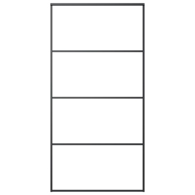 vidaXL Drzwi przesuwne, aluminium i szkło ESG, 102,5x205 cm, czarne