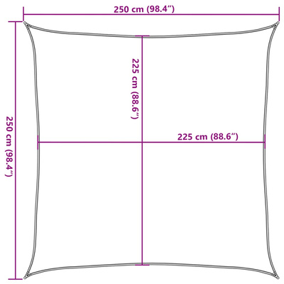 Żagiel przeciwsłoneczny, 160 g/m?, antracytowy, 2,5x2,5 m, HDPE