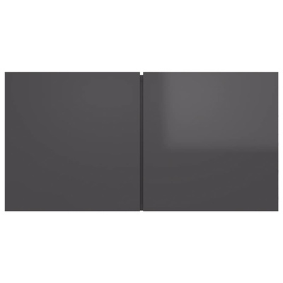 vidaXL Szafka wisząca pod TV, wysoki połysk, szara, 60x30x30 cm