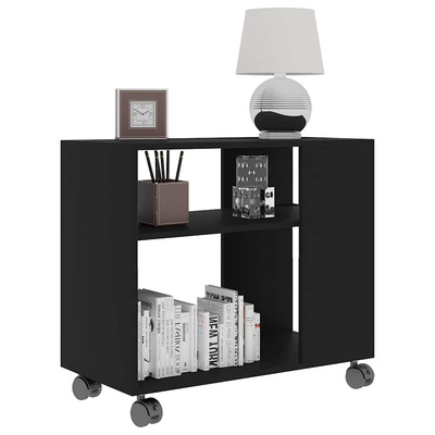 Stolik boczny, czarny, 70x35x55 cm, materiał drewnopochodny