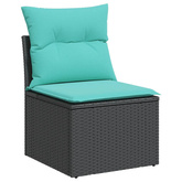 5-cz. zestaw wypoczynkowy do ogrodu z poduszkami, czarny, polirattan