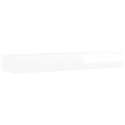 vidaXL Szafka pod TV z LED, biała z połyskiem, 120x35x15,5 cm