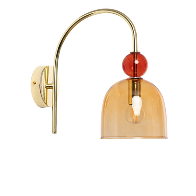 Kinkiet Szklany Bursztynowy E14 15cm Abruzzo Koloreno