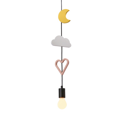Trio hcsm p lampa wisząca czarny 3x20W E27 iq kids różowy+biały+złoty