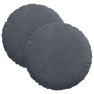 Poduszki na siedziska 2 pcs Ciemnoszary ?30 x 13 cm Aksamit