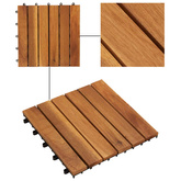 Płytka Tarasowa 10 pcs Brązowy 30 x 30 cm Drewno Akacjowe