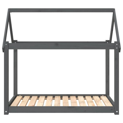 vidaXL Legowisko dla psa, szare, 111x80x100 cm, lite drewno sosnowe