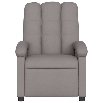 vidaXL Rozkładany fotel masujący, taupe, obity tkaniną model standard