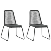 3-częściowy zestaw mebli ogrodowych, rattan PVC, czarny