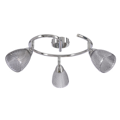 Lampa sufitowa Estello okrągła ze szklanymi kloszami 3-punktowa metalowa