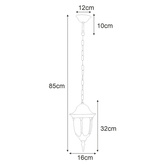 Lampa ogrodowa wisząca K-5007H/N CZARNY/ZŁOTY z serii VASCO