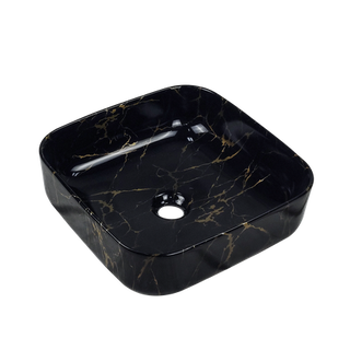 Umywalka nablatowa Malaga marmur czarna  Invena