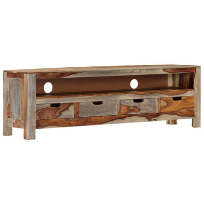 vidaXL Szafka pod TV z litego drewna sheesham, 130 x 30 x 40 cm