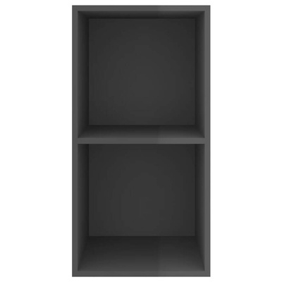 vidaXL Wisząca szafka pod TV, wysoki połysk, szara, 37x37x72 cm