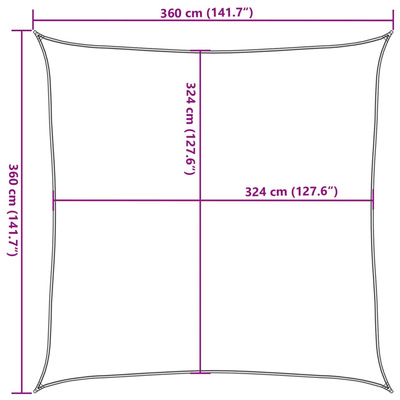 Żagiel ogrodowy HDPE kwadratowy 3,6x3,6 m, biały