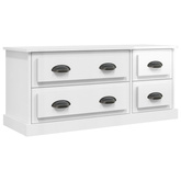 vidaXL Szafka pod TV, wysoki połysk, biała, 100x35,5x45 cm