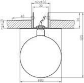 Oprawa stropowa kula szklana pomarańczowa SK-42 2299795