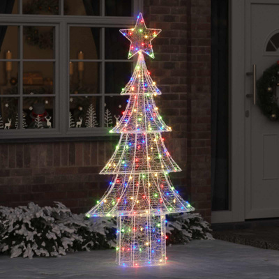 Choinka z 240 diodami LED Wielokolorowe 180 cm Akryl