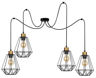 Lampa wisząca Primo metalowa 4-punktowa nad stół czarno-złota E27