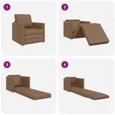 Sofa Bed Cappuccino 74 x 77 x 81 cm Sztuczna skóra