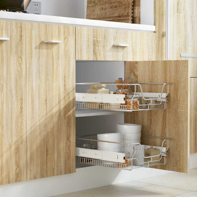 Wysuwane kosze druciane, 2 szt., srebrne, 400 mm