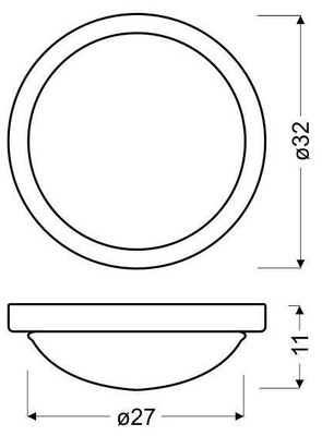 Plafon chrom/biały lampa 32cm 2xE27 Roda 11-74044