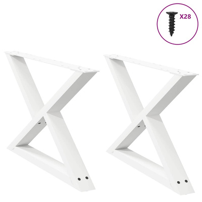 Nogi do stolika kawowego 2 szt. Białe 70x(42-43,3) cm Stal
