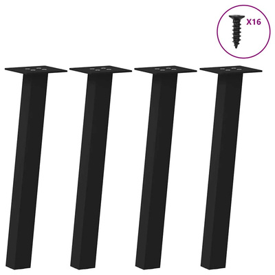 Nogi do stolika kawowego 4 szt. Czarne 30 cm Stalowe
