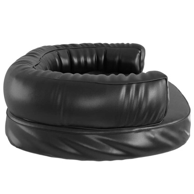 vidaXL Ergonomiczne legowisko dla psa, czarne, 75x53 cm, eko skóra