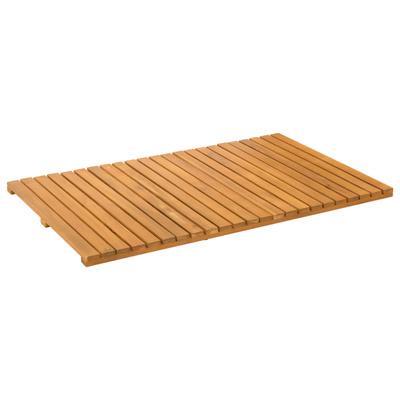 Mata do kąpieli Gładki brązowy 80 x 50 cm Lite Drewno Akacji
