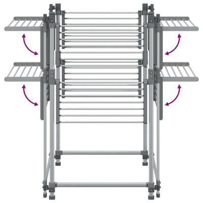 vidaXL Suszarka na pranie, 107x107x120 cm, aluminium