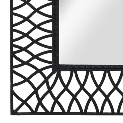 vidaXL Lustro ścienne do ogrodu, łukowe, 50 x 80 cm, czarne
