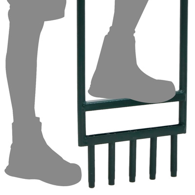 Aerator do trawnika, z 5 pustymi zębami, zielony, malowana stal