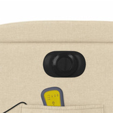 vidaXL Rozkładany fotel masujący, elektryczny, kremowy, tkanina