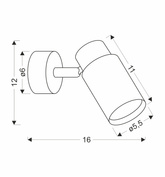 Claro lampa kinkiet biały 1x15W GU10 klosz biały+drewniany 91-27702