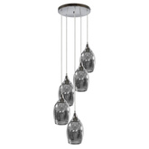 Lampa sufitowa wisząca chromowa talerz 5x60W Marina Candellux  35-60198