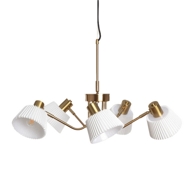 Lampa wisząca żyrandol Złoto-biały 6xE14 Abruzzo Dali