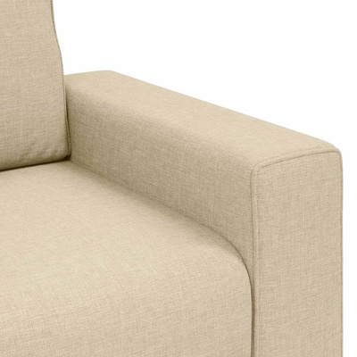 Sofa 2-osobowa, kremowa, 180x77x82 cm, tkaniną