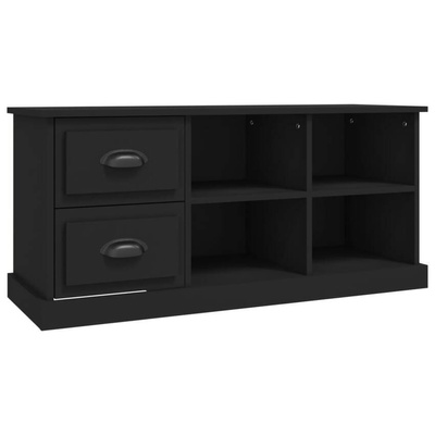 vidaXL Szafka pod TV, czarna, 102x35,5x47,5cm, materiał drewnopochodny