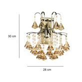 Lampa ścienna kinkiet kryształowy MONTE CARLO 1x60W E27 złoty