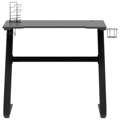 vidaXL Biurko do gier z nogami w kształcie ZZ, czarne, 90x60x75 cm
