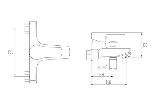 Bateria wannowa Verso chrom Invena